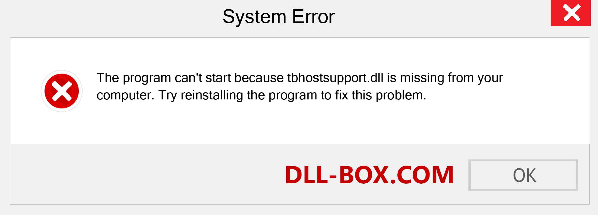  tbhostsupport.dll file is missing?. Download for Windows 7, 8, 10 - Fix  tbhostsupport dll Missing Error on Windows, photos, images
